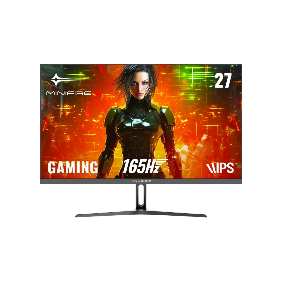 Moniteur de jeu Minifire 27 pouces, 165 Hz, 1 ms, AdaptiveSync, IPS, 2 ports HDMI 2.0/1 port DP 1.4, FHD, sRGB 110 %