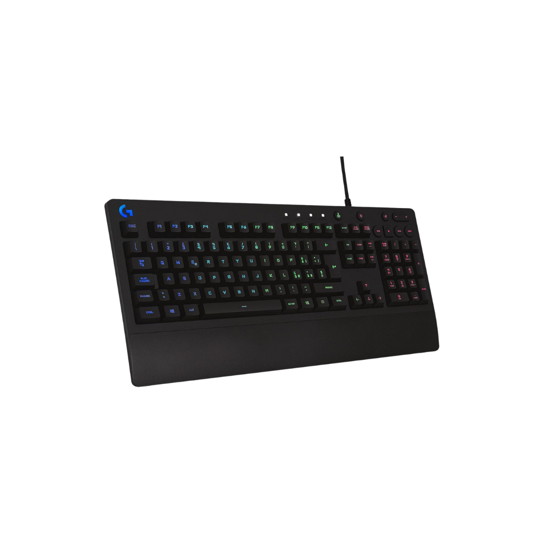 Logitech G213 Prodigy, Clavier Gamer, Eclairage RGB LIGHTSYNC, Résistant aux Éclaboussures, Personnalisable, Français AZERTY – Noir