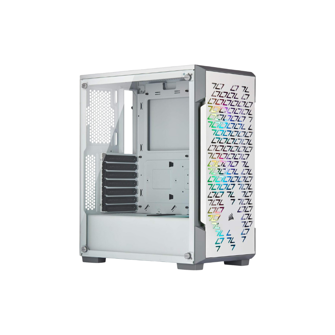 Corsair iCUE 220T RGB Airflow, Moyen-Tour ATX Boitier Gaming en Verre Trempé – Blanc