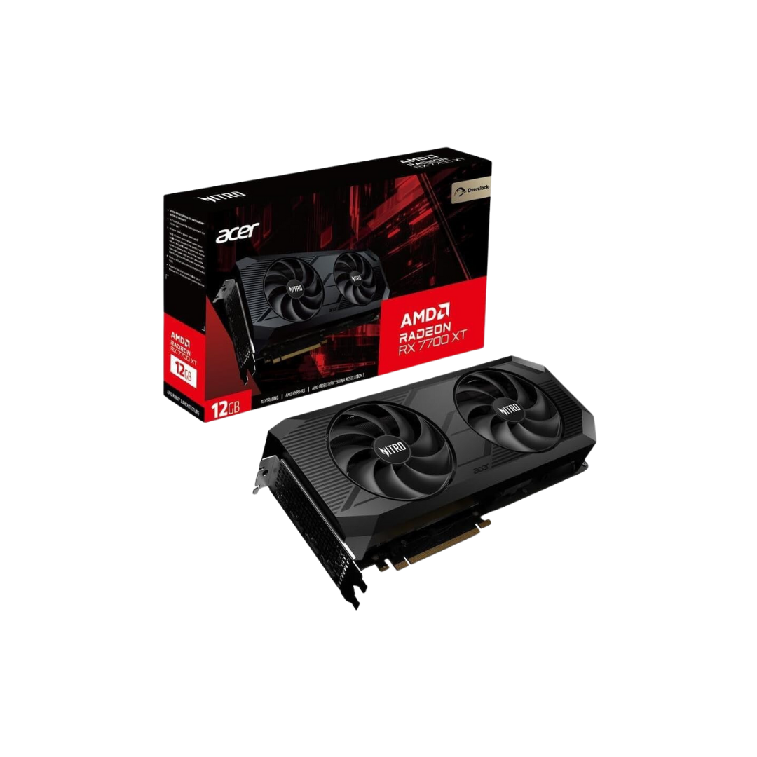 Acer Nitro AMD Radeon RX 7700 XT OC – 12GB VRAM GDDR6, HDMI, 3X DP – PCIe 4.0 – Dual Fan