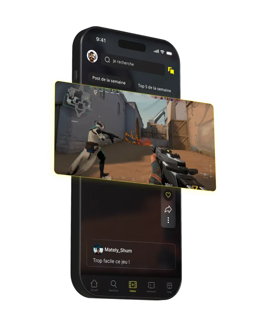 Image qui montre la fonctionnalité vidéo sur l'application