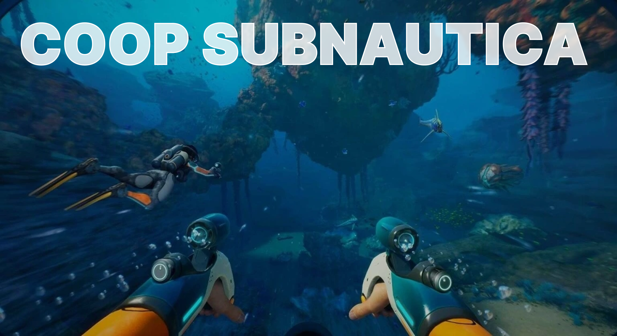 Deux joueurs explorant les fonds marins de Subnautica 2 en coop